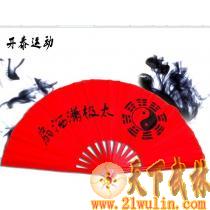 开泰运动 全竹骨缎面太极扇子 太极潇洒扇功夫扇响扇一尺 一尺二